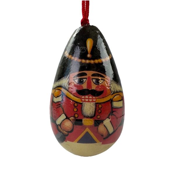 Vintage Hand Painted Nutcracker Ornament Paper Mâché Soldier 5” Christmas - Picture 1 of 10